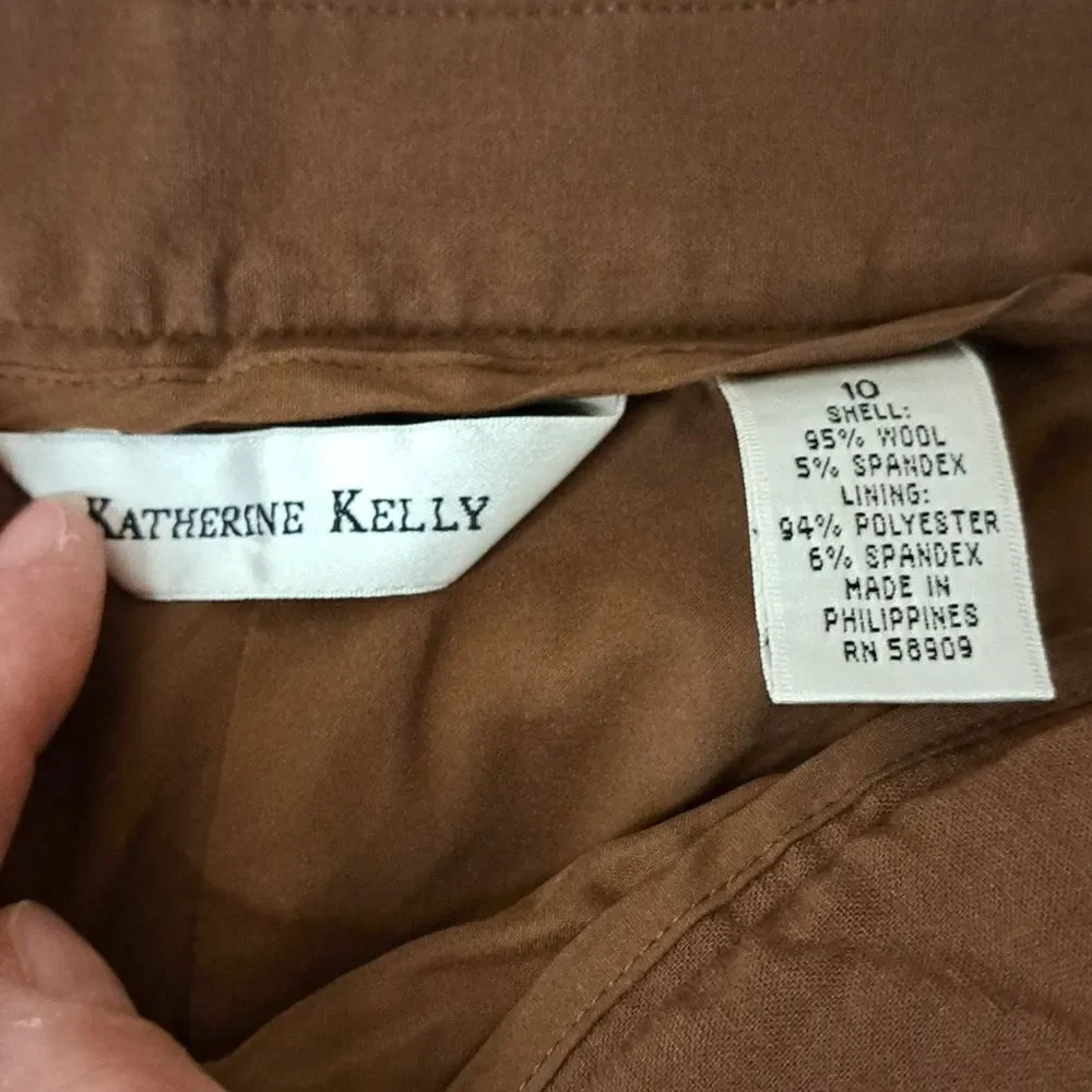 Katherine Kelly brown lined ankle pants size 10